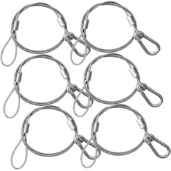 6x Linga De Seguridad 4mm Cable Acero Iluminacion 25kg 85cm