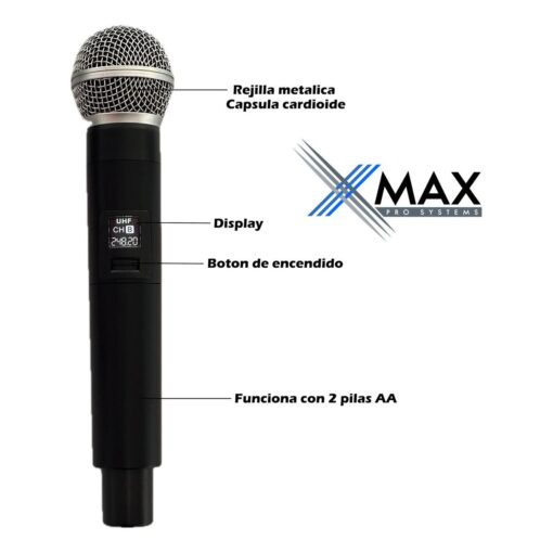 Microfono Inalambrico Xmax Kit 4 De Mano Uhf Profesional 7 D 702221 MLA83784352154 042025 F