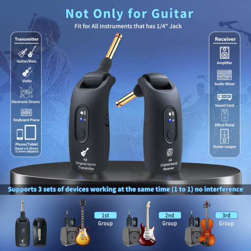 Transmisor Receptor Para Guitarra Inalambrico Xmax A9 Bajo 6 D 810574 MLA87727655741 072025 F