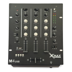 Mixer Dj M4 Black Xmax 4 Canales Bluetooth Usb Consola Phono