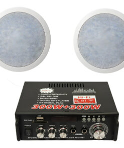 Combo 2 Parlantes Techo + Amplificador Xmax Bluetooth 300w