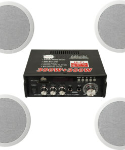 Combo 4 Parlantes Techo + Amplificador Xmax Bluetooth 300w