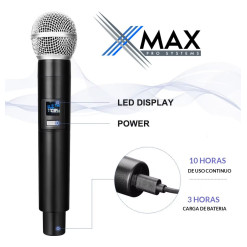 Ofertas 184 Alternative view of Micrófono Inalambrico Xmax Recargable Uhf Karaoke Mano 50m