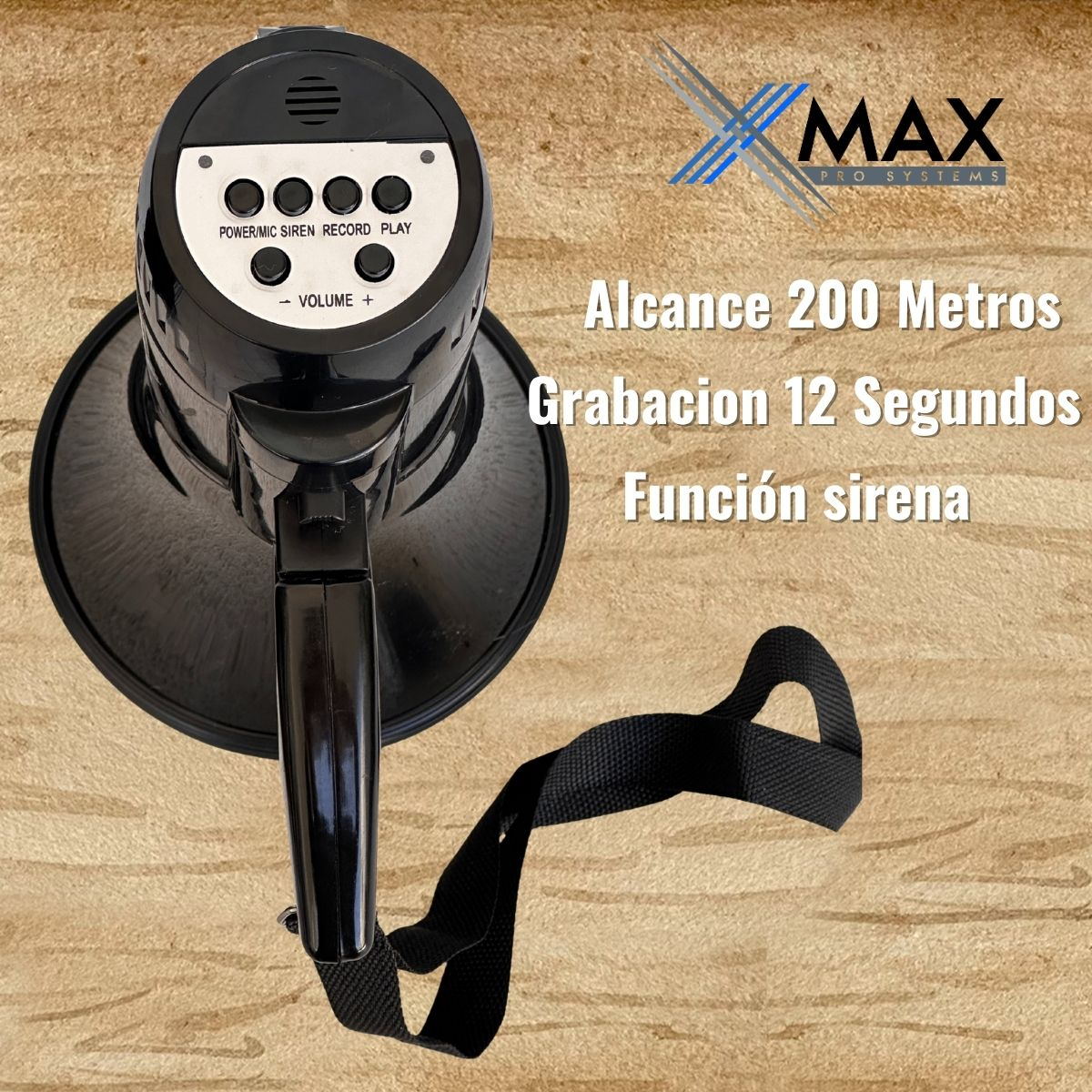 Megafono Xmax 15watts 200m Bateria Recargable Sirena Pro 6 Megafono Xmax 15watts 200m Bateria Recargable Sirena Pro - Imagen 6