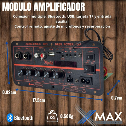 Modulo Amplificador Xmax Para Bafle 200w Bluetooth 220v 12v 12 D 955613 MLA102157484072 122025 F
