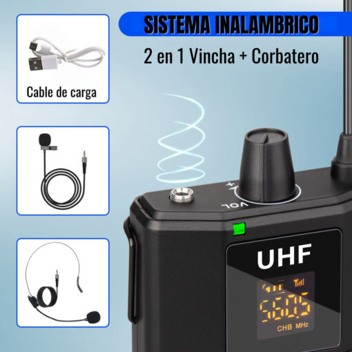 2 Microfono De Vincha Xmax Inalambrico Headset Corbatero Uhf 11 D 984541 MLA92892231741 092025 F
