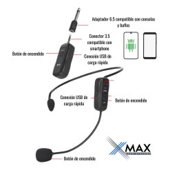 Alternative view of Microfono De Vincha Xmax Inalambrico Headset Profesional Uhf