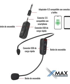 Alternative view of Microfono De Vincha Xmax Inalambrico Headset Profesional Uhf