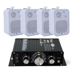 4 Bafle Moon Musica Funcional 120w + Amplificador Bluetooth