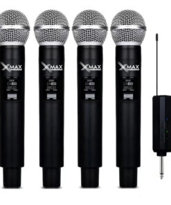 Kit 4 Micrófono Inalambrico Xmax Recargable Uhf Karaoke 50m