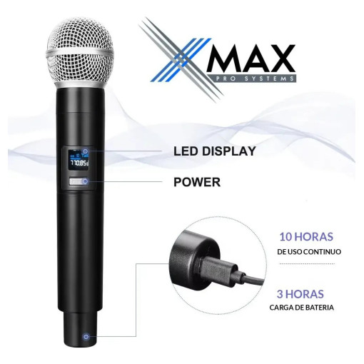 Kit 4 Micrófono Inalambrico Xmax Recargable Uhf Karaoke 50m 10 D 970218 MLA110435609981 042026 F 510x533 sqt