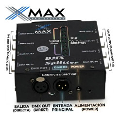 Ofertas 64 Alternative view of Divisor Dmx Xmax Splitter Premium 8 Puertos / Xlr 3 Pines
