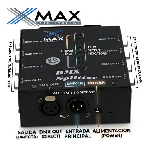 Divisor Dmx Xmax Splitter Premium 8 Puertos / Xlr 3 Pines 8 D 666710 MLA113477169857 062026 F 510x497 sqt