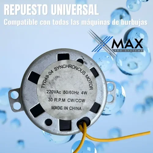 Motor Para Maquina De Burbujas Repuesto Universal 220v 30rpm 10 D 780951 MLA114154663025 072026 O 2 sqt