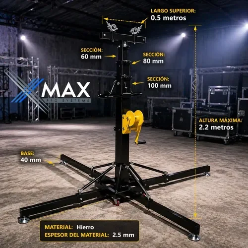 Tripode Malacate Xmax 6 Metros 250kg Torre Elevadora Truss 9 D 905029 MLA109568547144 042026 O 1 sqt
