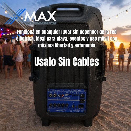 Modulo Amplificador Xmax Para Bafle 120w Inalambrico Bateria 15 D 938978 MLA109814186078 042026 O 2 sqt