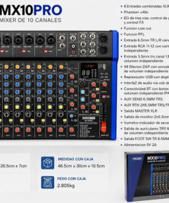 Alternative view of Consola Moon Mx10 Pro 10 Canales Con 99 Efectos Mixer Usb Bt