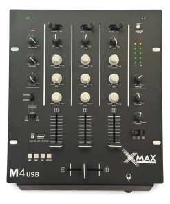 Mixer Dj M4 Black Xmax 4 Canales Bluetooth Usb Consola Phono