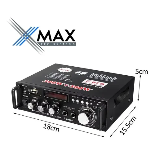 Amplificador Musica Funcional Xmax Bluetooth Mic Hi Fi 300w 4 Amplificador Musica Funcional Xmax Bluetooth Mic Hi Fi 300w - Imagen 5