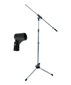 Pie De Microfono Pesado Xmax Soporte Cromado Metalico Pipeta