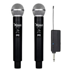 Kit 2 Micrófono Inalambrico Xmax Recargable Uhf Karaoke 50m