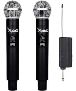 Kit 2 Micrófono Inalambrico Xmax Recargable Uhf Karaoke 50m