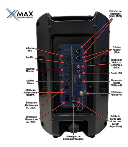 Bafle Activo Potenciado Xmax 10 Pulgadas Bluetooth Usb Fm Dj 3 Bafle Activo Potenciado Xmax 10 Pulgadas Bluetooth Usb Fm Dj - Imagen 3