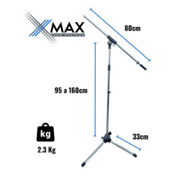 Alternative view of Pie De Microfono Pesado Xmax Soporte Cromado Metalico Pipeta