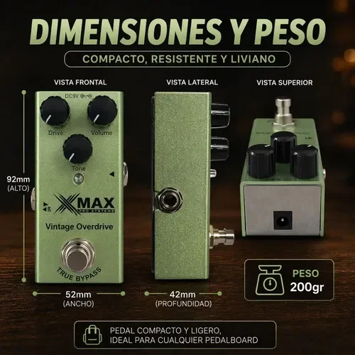 Pedal Overdrive Guitarra Xmax Tube Screamer Ts Clásico 9v 12 D 972675 MLA109742500044 042026 O 1 sqt