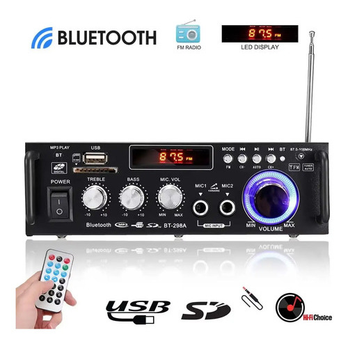 Amplificador Musica Funcional Xmax Bluetooth Mic Hi Fi 300w 5 Amplificador Musica Funcional Xmax Bluetooth Mic Hi Fi 300w - Imagen 6