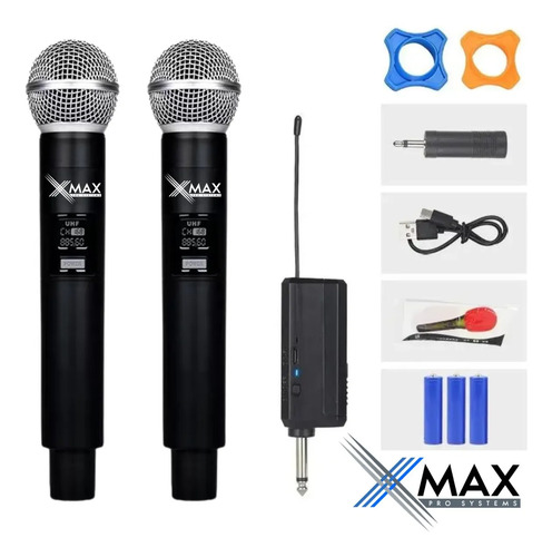 Kit 2 Micrófono Inalambrico Xmax Recargable Uhf Karaoke 50m 2 Kit 2 Micrófono Inalambrico Xmax Recargable Uhf Karaoke 50m - Imagen 2