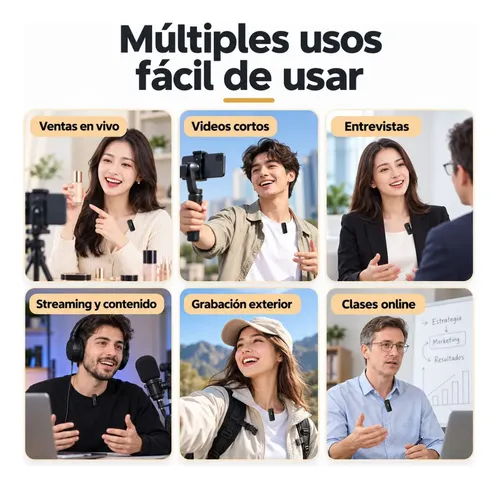 Microfono Corbatero Xmax Inalambrico X 2usb C Android iPhone 8 Microfono Corbatero Xmax Inalambrico X 2usb C Android iPhone - Imagen 8