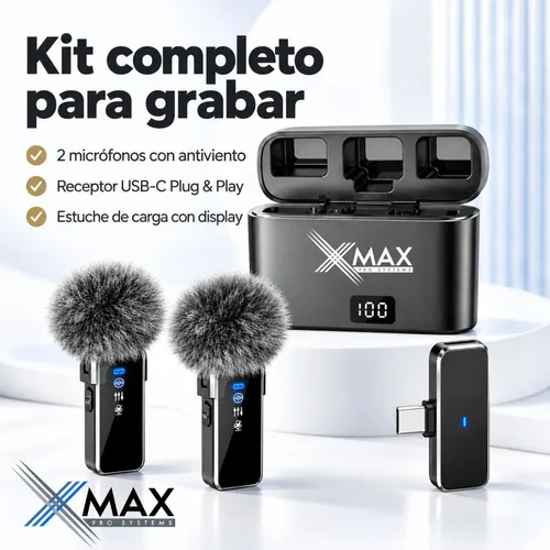 Microfono Corbatero Xmax Inalambrico X 2usb C Android iPhone 5 Microfono Corbatero Xmax Inalambrico X 2usb C Android iPhone - Imagen 5
