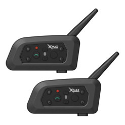 Kit X2 Intercomunicador Xmax Moto Bluetooth 1200m Ip65 Casco