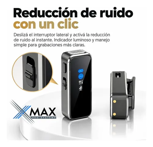 Microfono Corbatero Xmax Inalambrico X 2usb C Android iPhone 3 Microfono Corbatero Xmax Inalambrico X 2usb C Android iPhone - Imagen 3