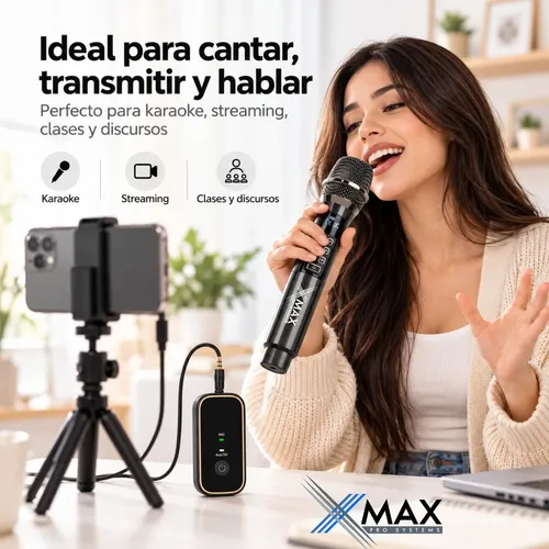 Micrófono Inalámbrico Xmax Bluetooth Karaoke Streaming Usb-c 3 Micrófono Inalámbrico Xmax Bluetooth Karaoke Streaming Usb-c - Imagen 3
