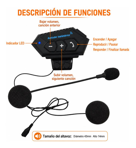 Intercomunicador Para Casco De Moto Xmax Ip67 Bluetooth 5 7 Intercomunicador Para Casco De Moto Xmax Ip67 Bluetooth 5 - Imagen 7