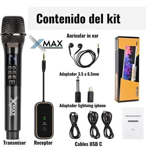 Micrófono Inalámbrico Xmax Bluetooth Karaoke Streaming Usb-c 7 Micrófono Inalámbrico Xmax Bluetooth Karaoke Streaming Usb-c - Imagen 7