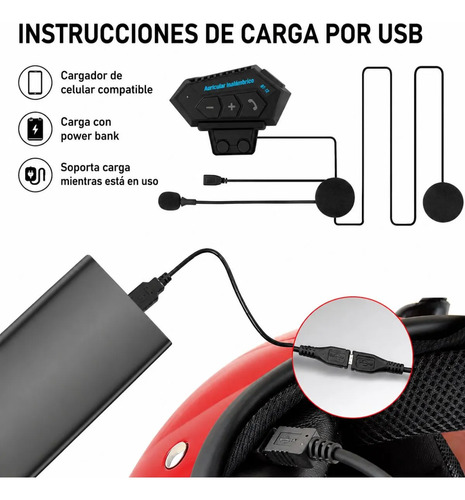Intercomunicador Para Casco De Moto Xmax Ip67 Bluetooth 5 5 Intercomunicador Para Casco De Moto Xmax Ip67 Bluetooth 5 - Imagen 5
